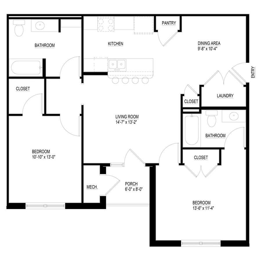 2 bedroom 2 bathroom